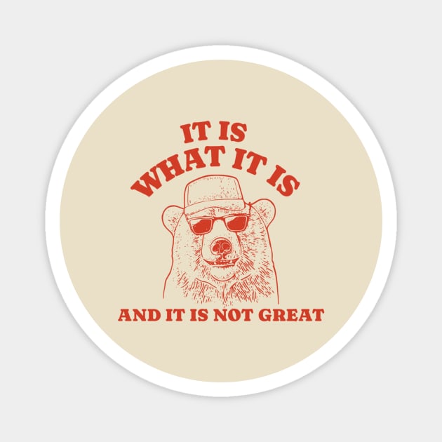 It Is What It Is And It Is Not Great - Funny Bear Raccoon Magnet by YastiMineka